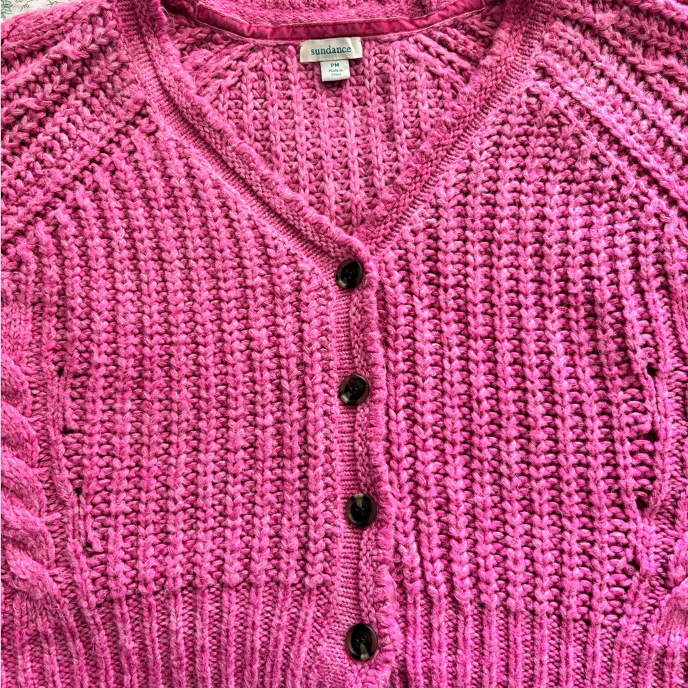 Sundance Fuchsia Button-Up Cardigan
